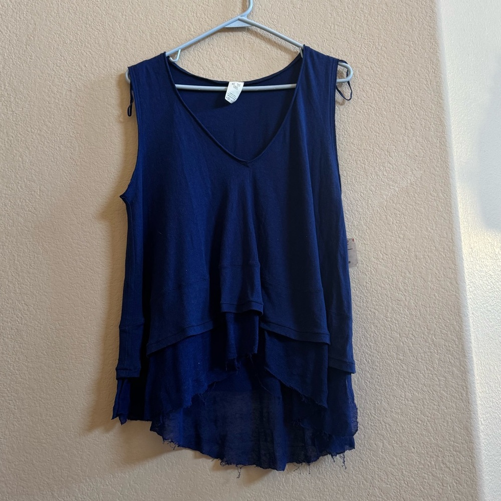 NWT Free People Deep Blue Layered Tank Top